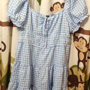 Blue Gingham Dorothy Wizard Of Oz Inspo  Dress Plus Size